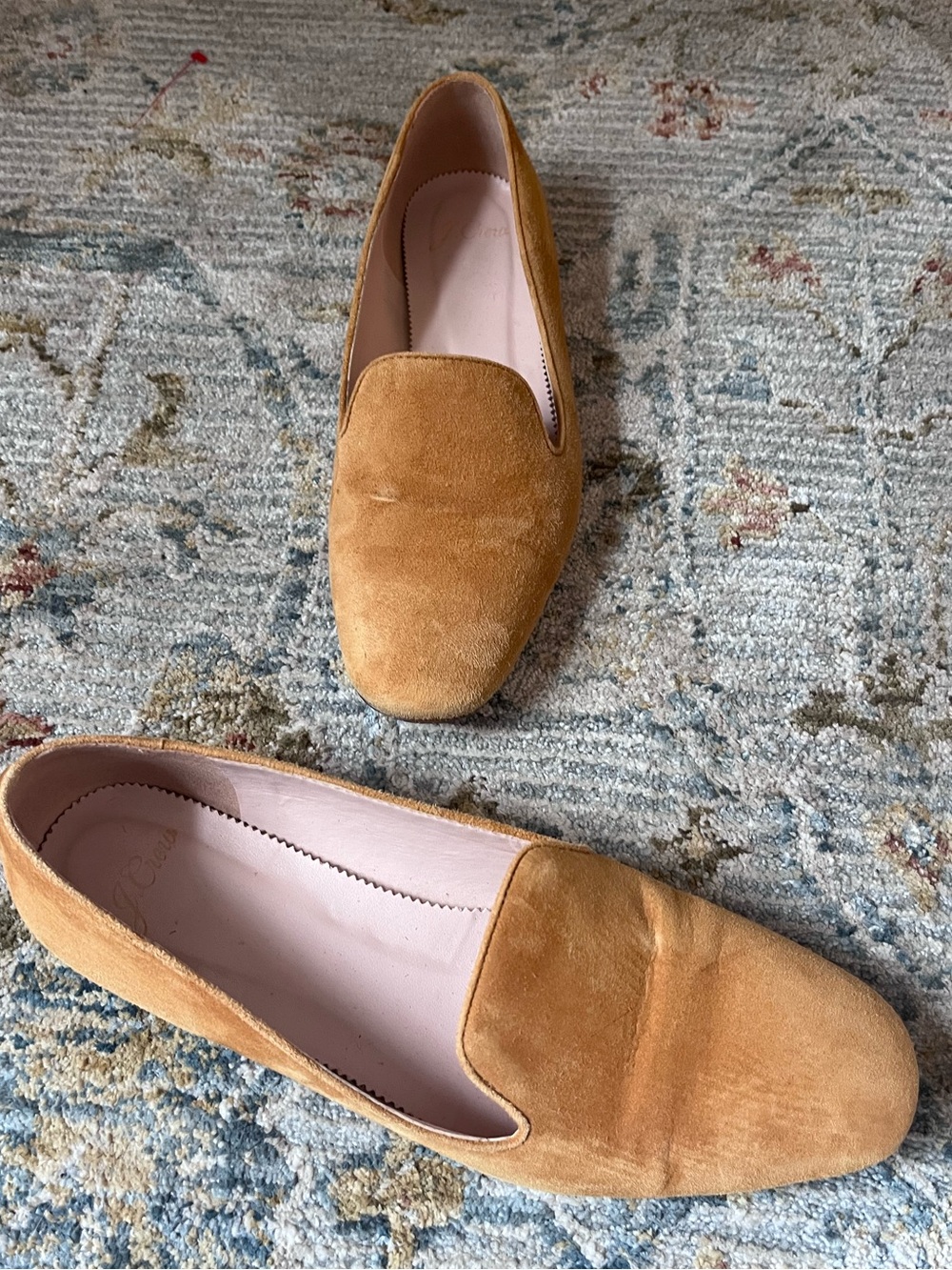J. Crew Mustard Suede Smoking Slippers Size 8